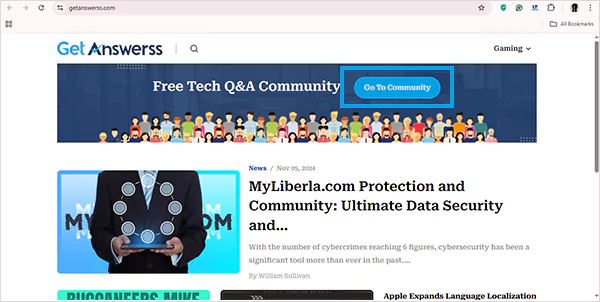 Click on Goto Community